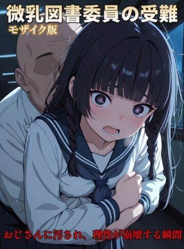 フルカラー❤【CG】微乳図書委員の受難 おじさんに汚され、理性が崩壊する瞬間 モザイク版｜万工房
