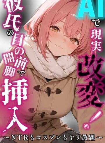 AI生成❤AIで現実改変！彼氏の目の前で開脚挿入〜NTRもコスプレもヤリ放題〜【白抜き修正版】（単話）｜千暮ゆき
